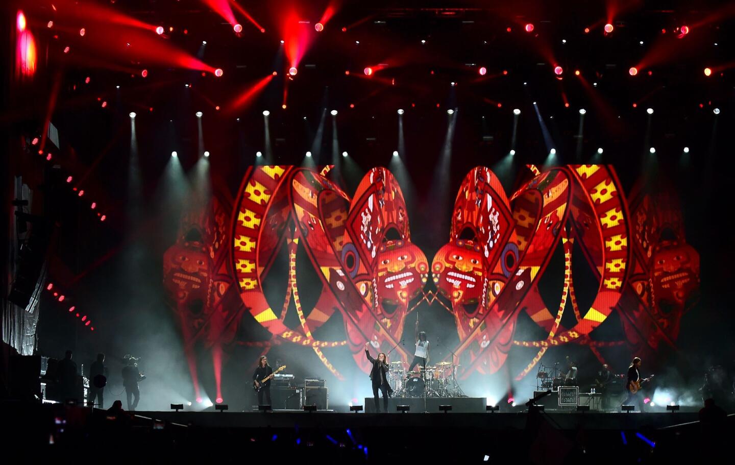 The band Mana performs on the opening day of the 4-day, double weekend Rock in Rio USA 2015 music concert in Las Vegas, Nevada on May 8, 2015. AFP PHOTO/ FREDERIC J. BROWNFREDERIC J. BROWN/AFP/Getty Images ** OUTS - ELSENT, FPG - OUTS * NM, PH, VA if sourced by CT, LA or MoD **