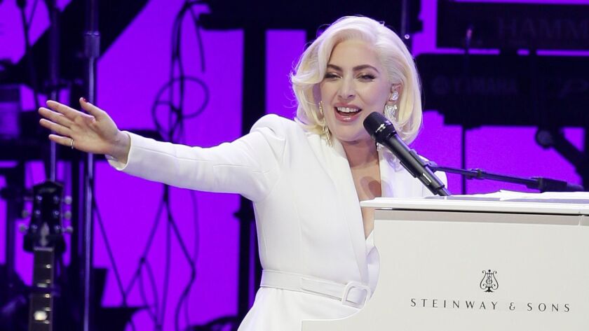 Lady Gaga, shown at a hurricane relief show in Texas last fall, will join the list of superstars with regularly scheduled shows in Las Vegas starting next year.