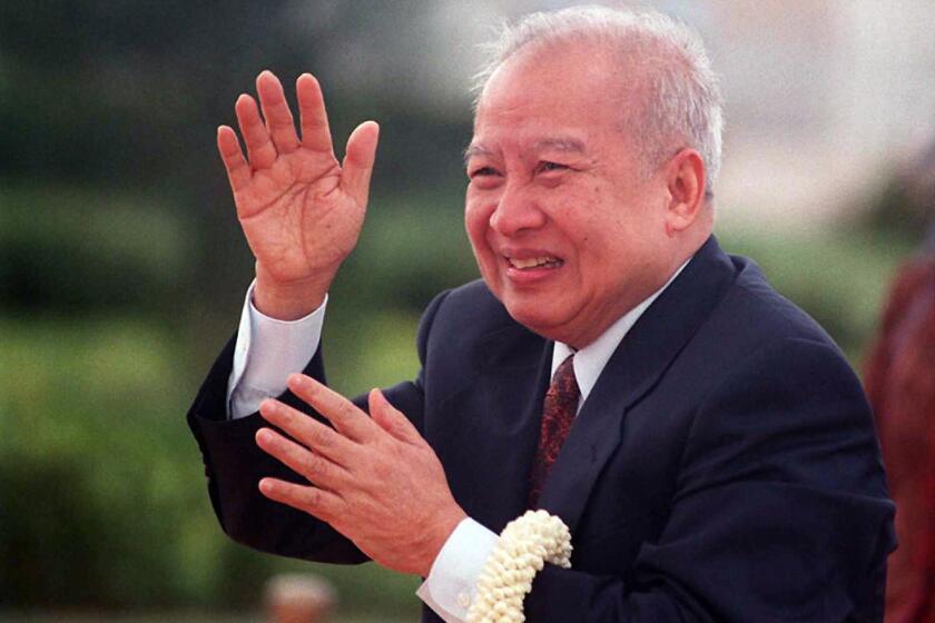 King Norodom Sihanouk of Cambodia in 1996.