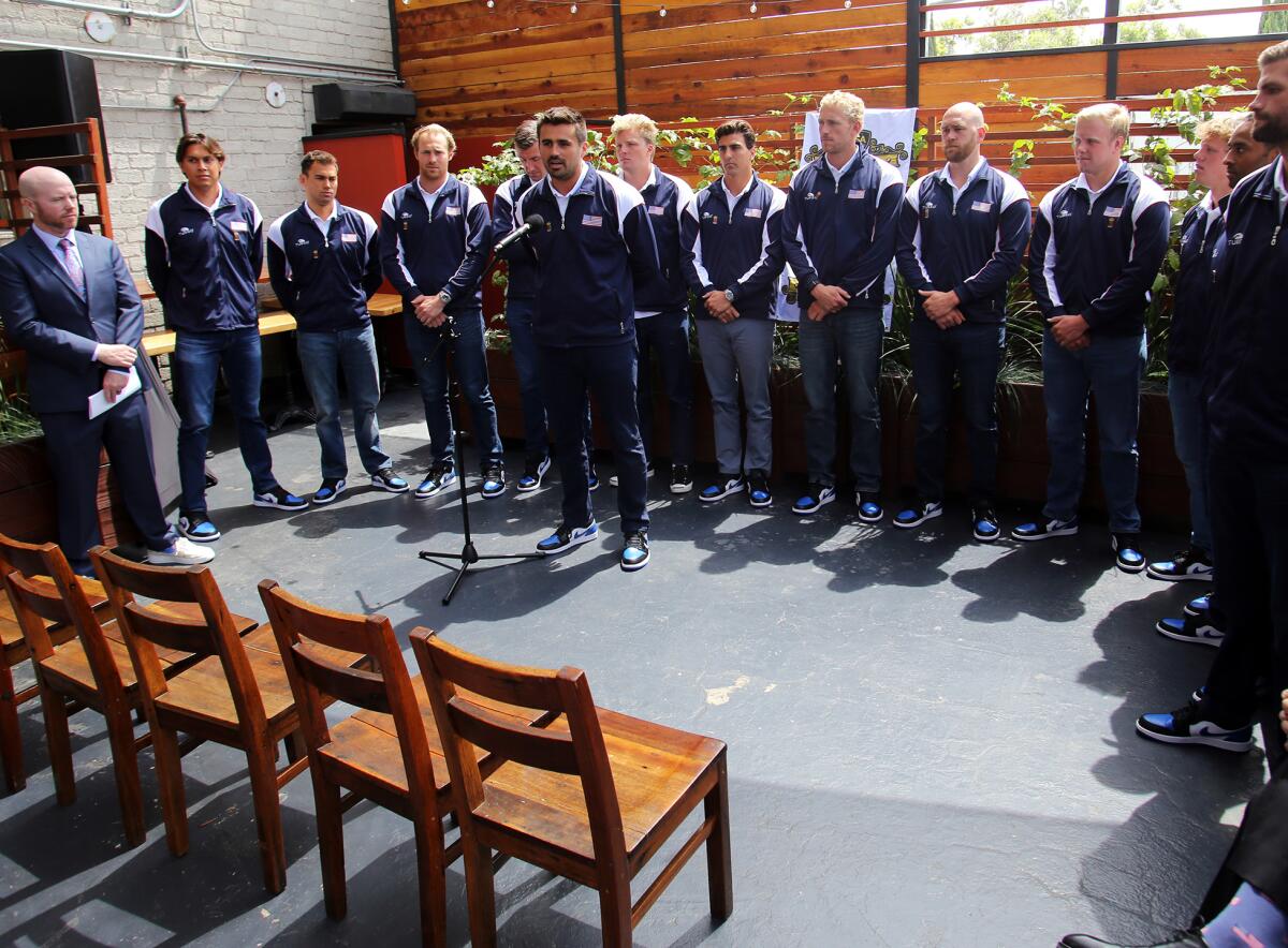 Team captain Ben Hallock answers questions during Tuesday's media event.