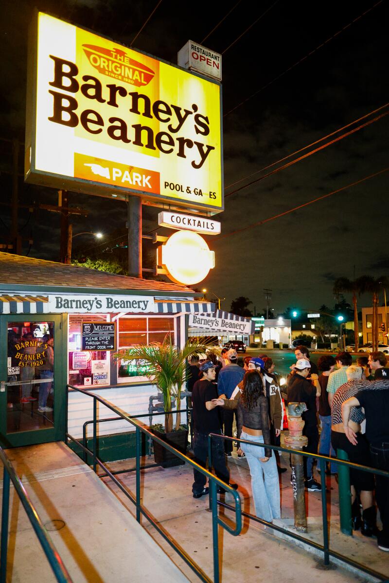 The hottest bar in L.A. for the terminally online? Barney's Beanery, which routinely has lines out the door on weekends.