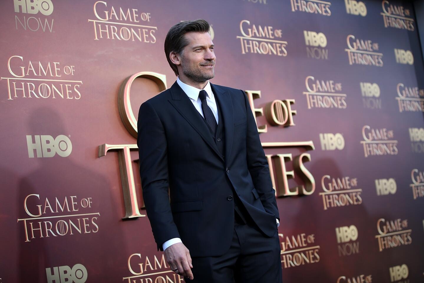 Actor Nikolaj Coster-Waldau, who plays Jamie Lannister, attends the premiere of HBO's "Game of Thrones" Season 5 at San Francisco Opera House.