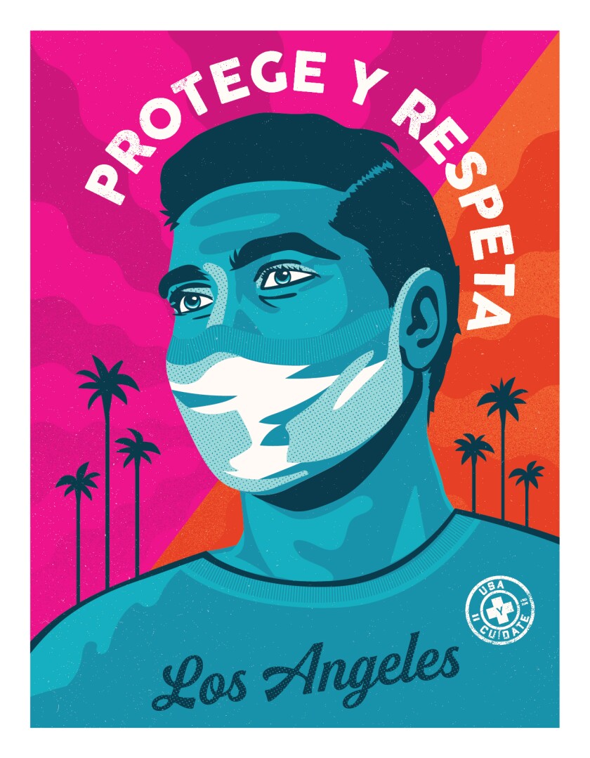 La Mayor Launches Covid Poster Campaign With Shepard Fairey Los Angeles Times