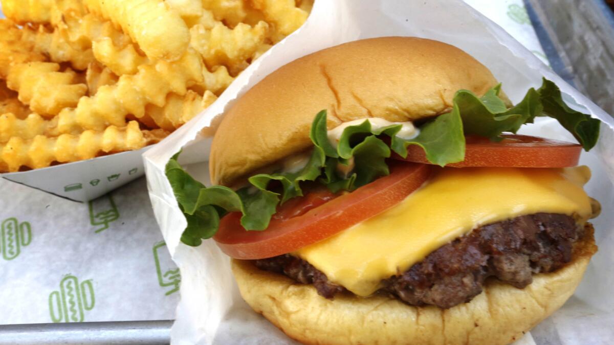 There is a now a Shake Shack in Glendale. It's across from the Americana at Brand. Pictured is a cheeseburger from the restaurant.