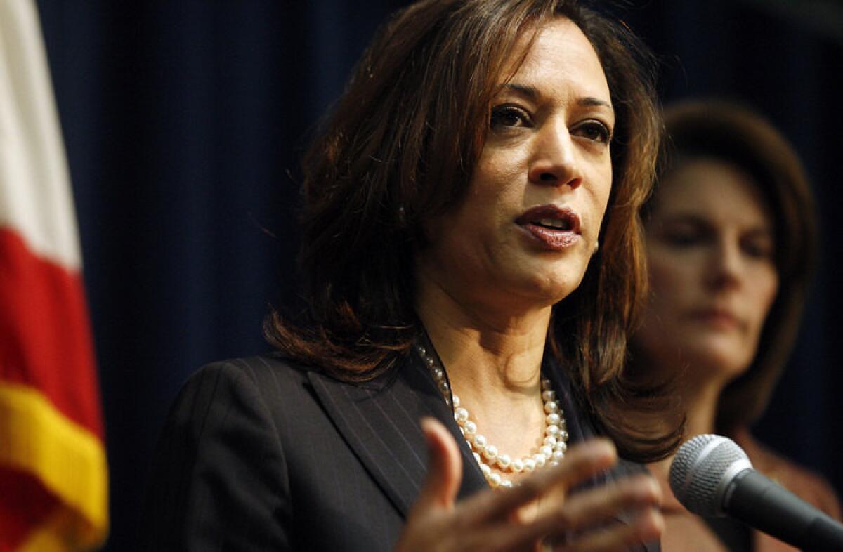 California Attorney General Kamala D. Harris , left.