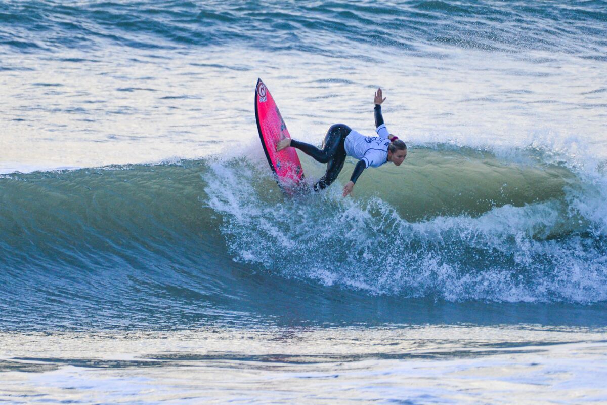 Alyssa Spencer surfs at the Ron Jon Roxy Junior Pro in Cocoa Beach, Florida.