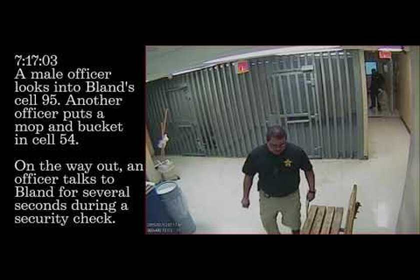 Jail video shows hours leading up to Sandra Bland's death