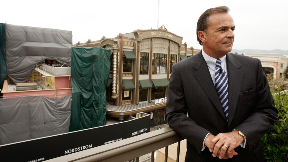 Rick J. Caruso overlooks Nordstrom, under construction at The Americana at Brand in Glendale in 2013.