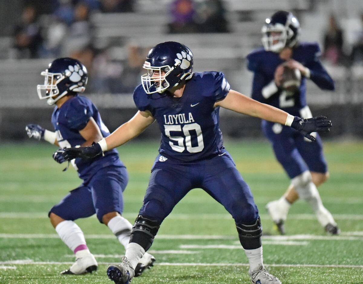 Jack Paris of Loyola was a two-way starter on the offensive and defensive lines.