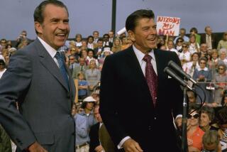 Richard Nixon, left, and Ronald Reagan,