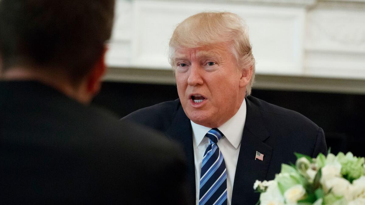 President Trump meets with airline executives at the White House on Feb. 9.