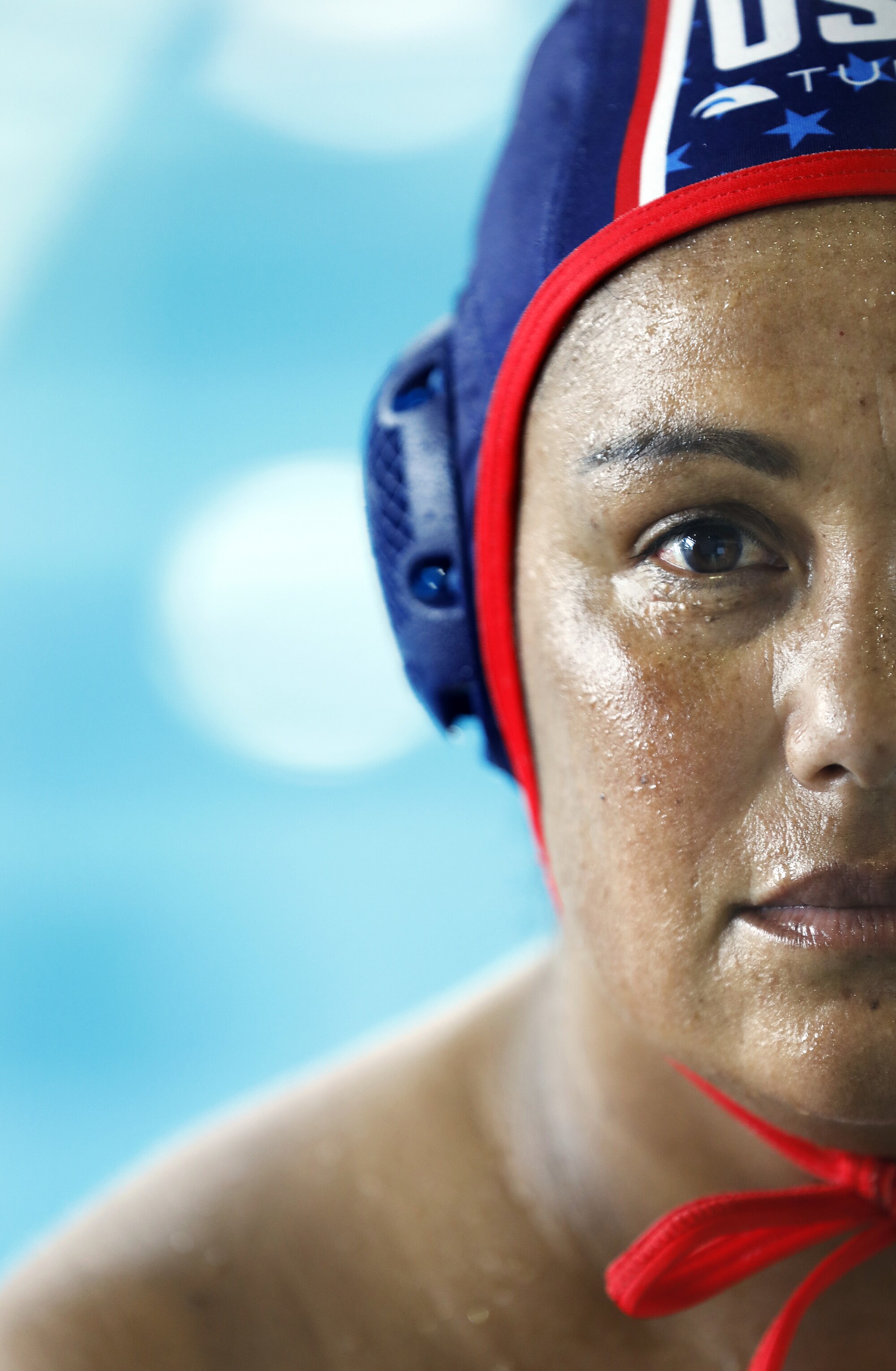 Brenda Villa is photographed at the Brenda Villa Aquatic Center in Commerce.