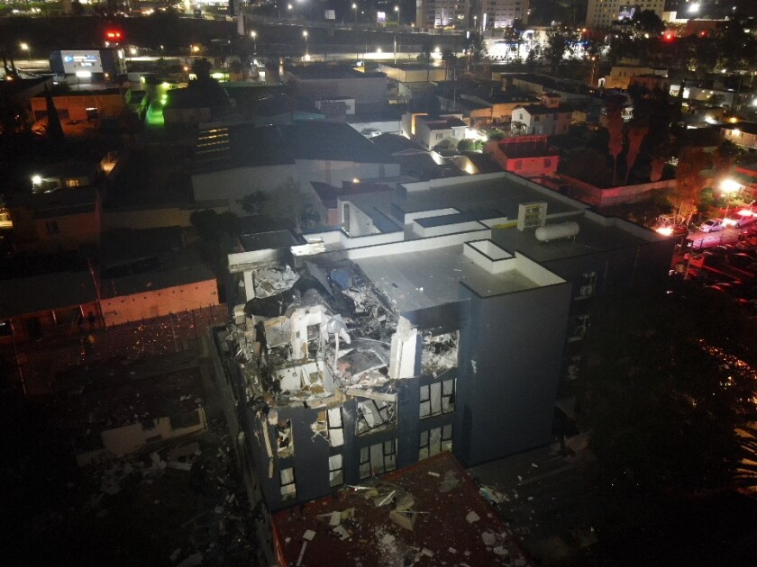 An explosion in an apartment building rocked parts of Tijuana on Monday.