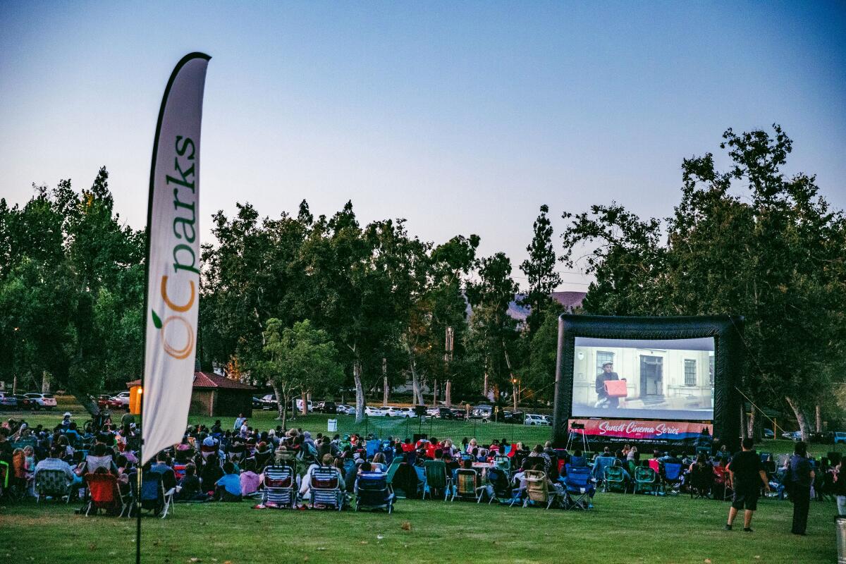 Orange County residents attend the OC Parks Sunset Cinema Series in 2019.