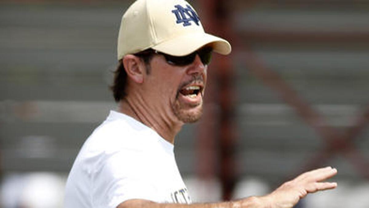 Brian VanGorder was fired by Coach Brian Kelly (not pictured) after a 1-3 start this season.