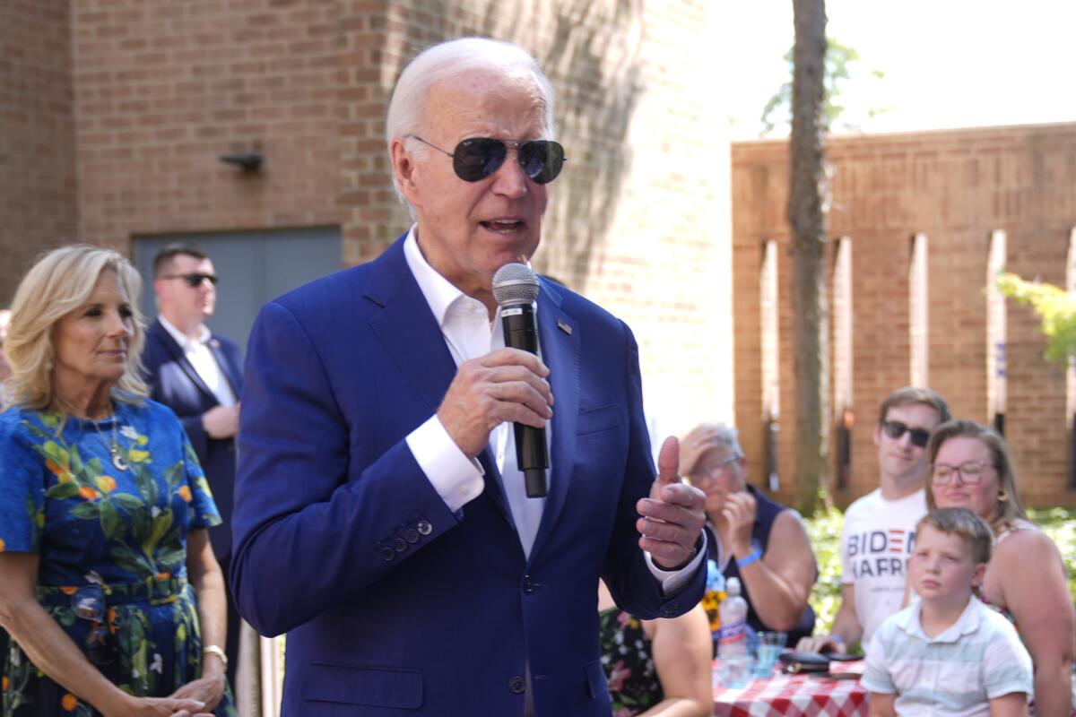 Angry Biden: 'Go ahead. Challenge me at the convention' - Los Angeles Times