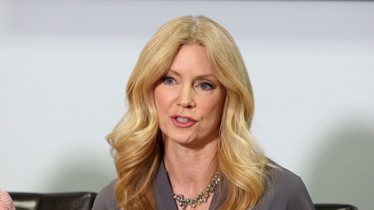 Wendy Walsh appears at a news conference last week to discuss her sexual harassment allegation against Bill O'Reilly.