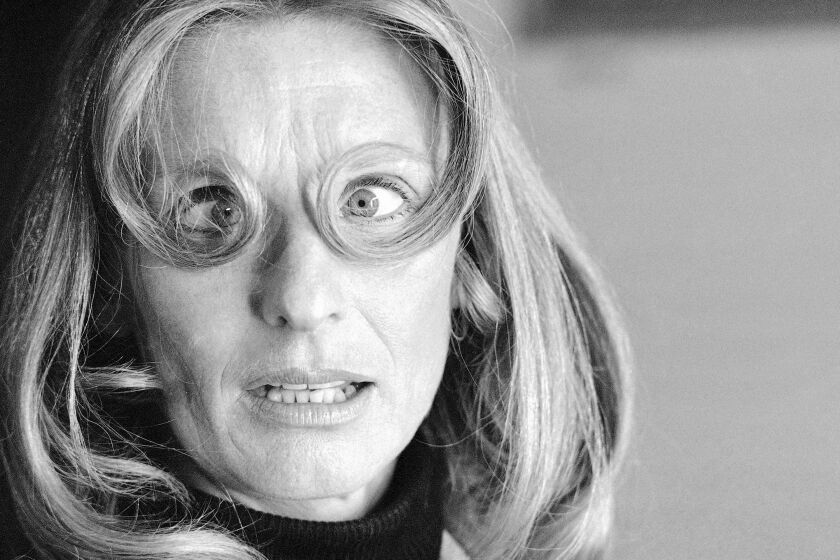 Cloris Leachman with hair around her eyes