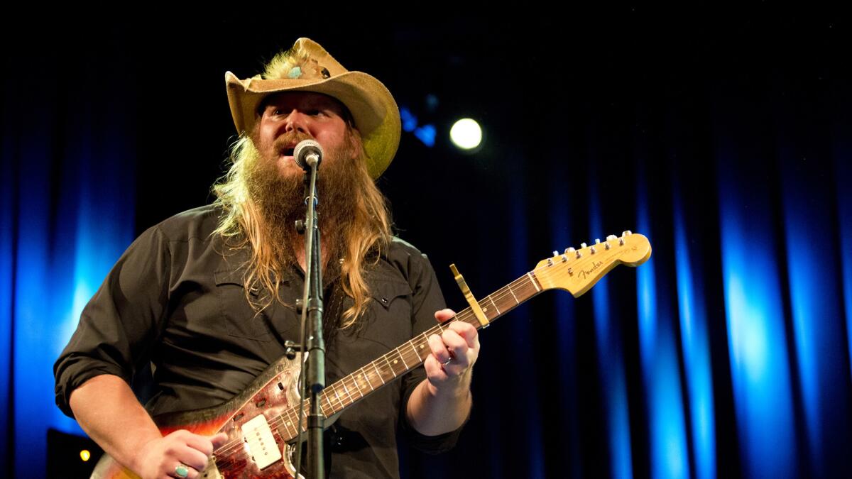 Chris Stapleton, recently given best album, male vocalist and new artist trophies at the 49th CMA Awards ceremony in Nashville, performs at the El Rey Theater in Los Angeles, Ca., on Monday, Nov. 16, 2015.