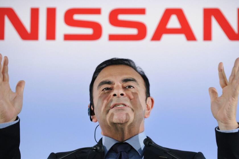(FILES) In this file photo taken on May 11, 2012, President and CEO of Japan's auto giant Nissan Carlos Ghosn gestures as he answers questions during a press conference at the headquarters in Yokohama, suburban Tokyo. - Tokyo prosecutors have won permission from a district court to extend the detention of Nissan Chairman Carlos Ghosn for a further 10 days, several media reported on November 21, 2018. Ghosn, one of the world's most influential executives, is under arrest in Tokyo, in a stunning fall from grace that raises questions about the future of his sprawling Franco-Japanese auto group. (Photo by Toru YAMANAKA / AFP)TORU YAMANAKA/AFP/Getty Images ** OUTS - ELSENT, FPG, CM - OUTS * NM, PH, VA if sourced by CT, LA or MoD **
