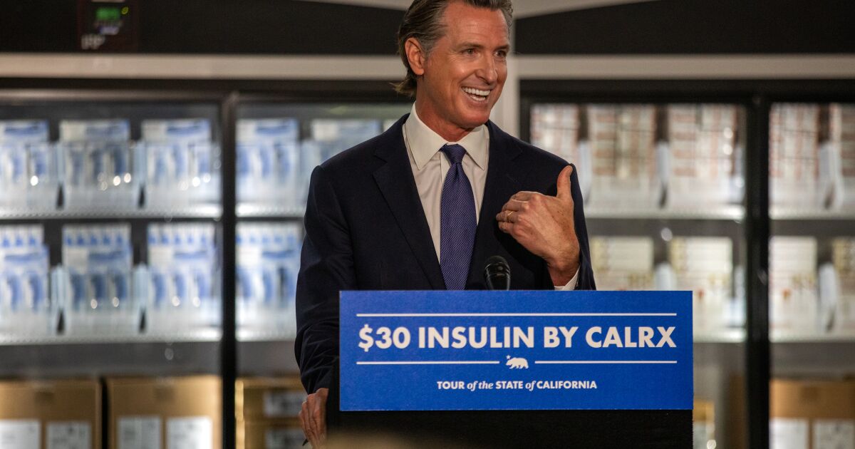 Gov. Gavin Newsom announced a new $50-million contract with the nonprofit generic drugmaker Civica to produce insulin under the state’s own label du