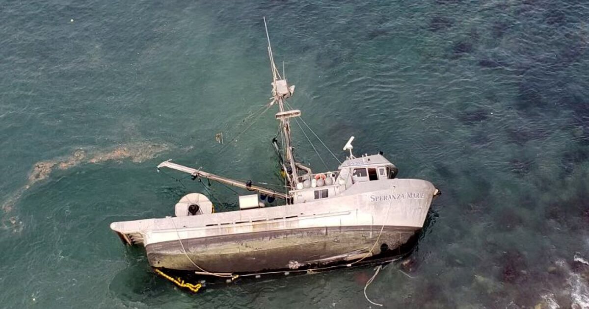 Fishing boat runs aground on Santa Cruz Island; Coast Guard works to contain fuel spill