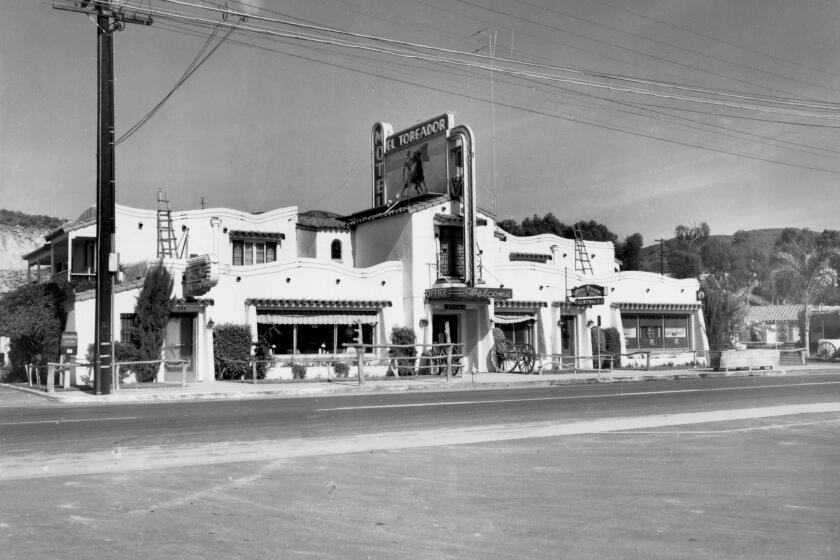 The El Toreador Hotel in San Ysidro, 1957. (One Time Use)