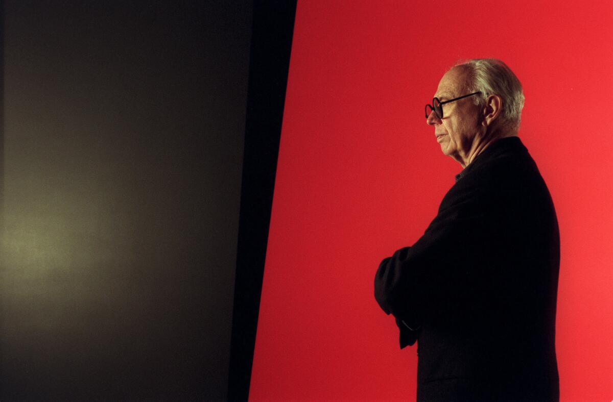 Painter Ellsworth Kelly, as photographed by the Los Angeles Times in 1996 at Peter Carlson Enterprisesin Sun Valley.