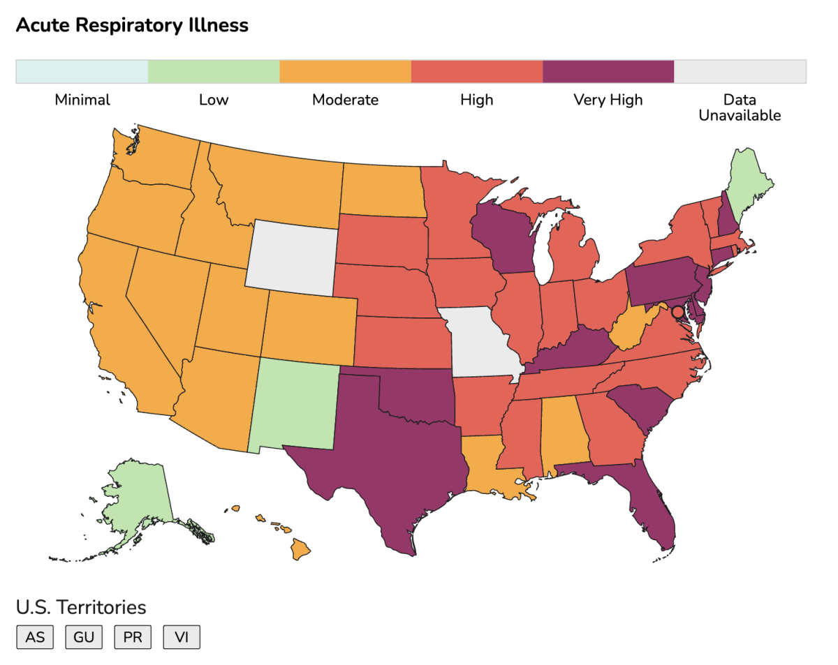 Status map of different colors.