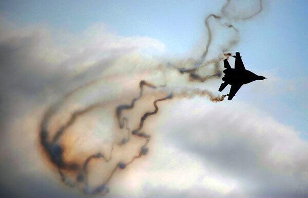 A Russian MIG-29 performs at the MAKS 2009 international aerospace show outside Moscow in Zhukovsky.