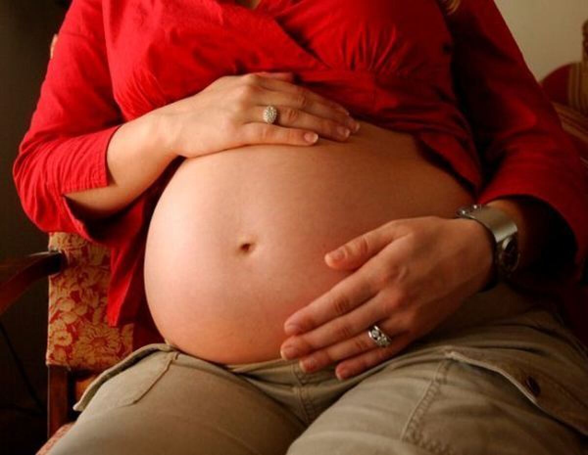 A pregnant woman's stomach