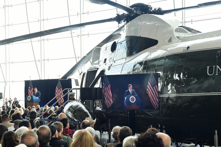 Simi Valley, California March 5, 2023-Florida Governor Ron DeSantis speaks to donors at the Ronald Reagan Library Sunday in Simi Valley. (Wally Skalij/(Los Angeles Times)