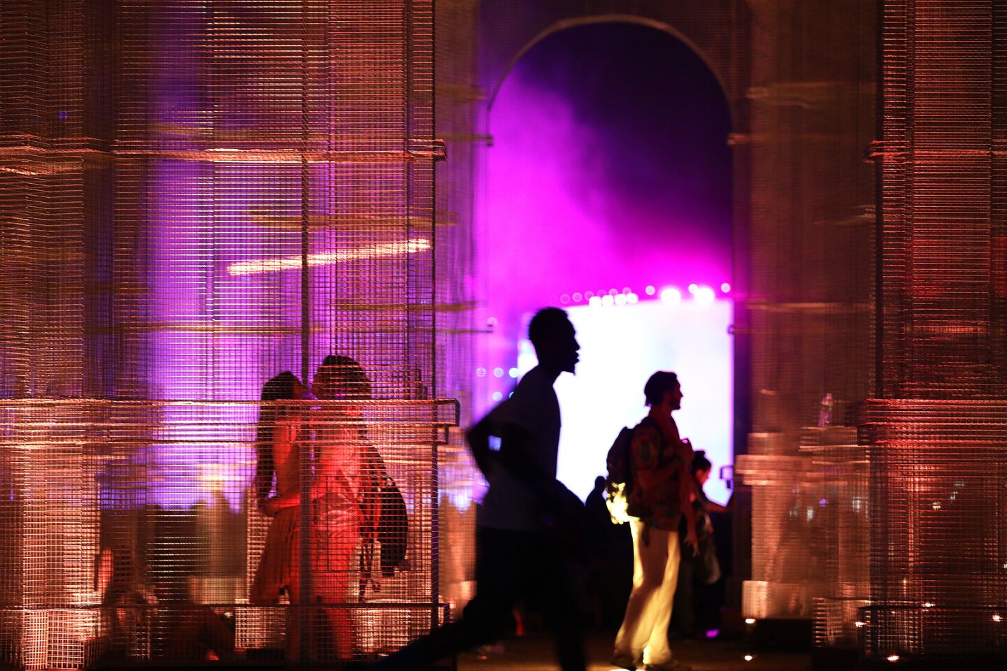 Fans found ample room at the art installations, including the Etherea, during Beyonce's performance.
