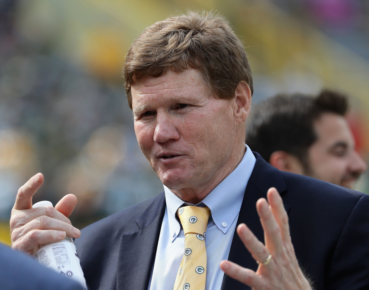 Packers president Mark Murphy on the sidelines before a game between the Packers and the Detroit Lions.