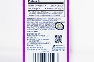 Red dye no. 3 is circled in a list of ingredients.