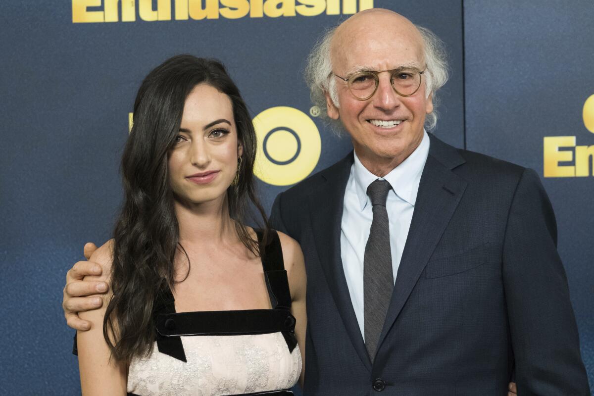 Cazzie David and her father, Larry David,  in 2017.