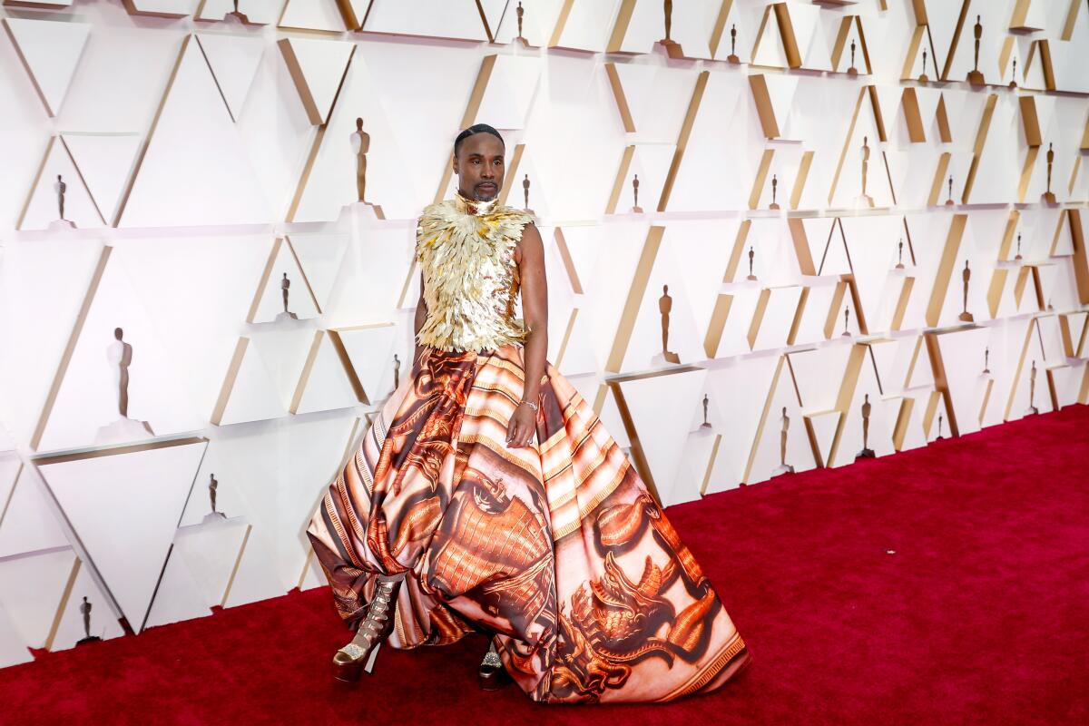 Billy Porter arrives at the 92nd Academy Awards on Sunday.