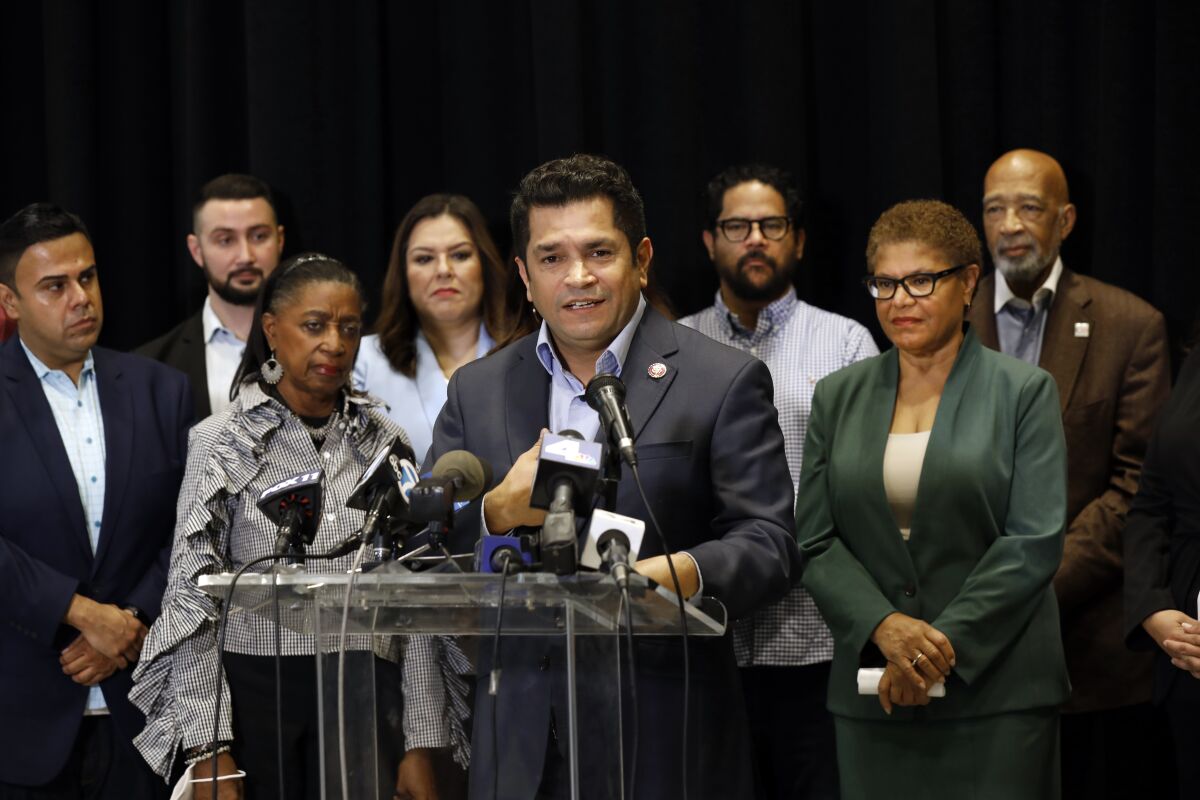 Rep. Jimmy Gomez and mayoral candidate Rep. Karen Bass are urging citizen leaders to initiate a plan of action.