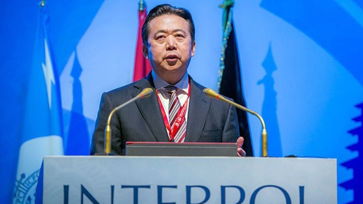 Meng Hongwei, Chinese president of Interpol, speaks in Indonesia in 2016. Meng Hongwei's wife reported him missing after he left France to travel to China.