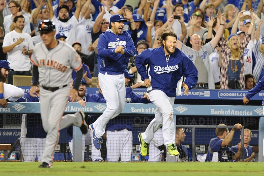 Dodgers beat Giants, 91, to clinch NL West title Los Angeles Times