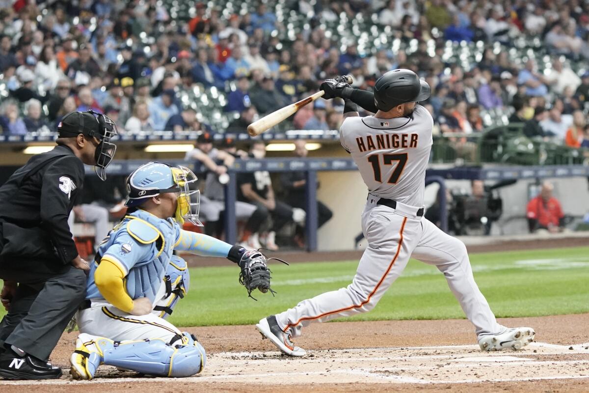 Willy Adames hit by foul ball in the dugout