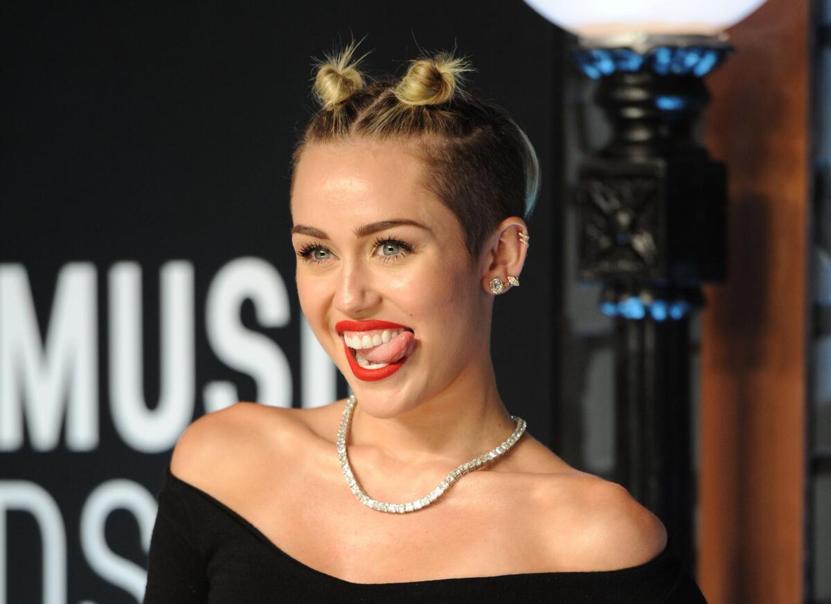 Singer Miley Cyrus at the MTV Video Music Awards in New York. "Today, there's nothing suggestive about Miley Cyrus," writes columnist Jonah Goldberg. "Nobody watching her twerk thinks, 'I wonder what she's getting at?'"