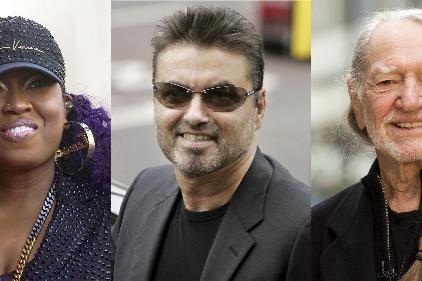 This combination of photos shows Missy Elliott, George Michael and Willie Nelson, who are among this year's nominees for 2023 induction into the Rock & Roll Hall of Fame. (AP Photo)
