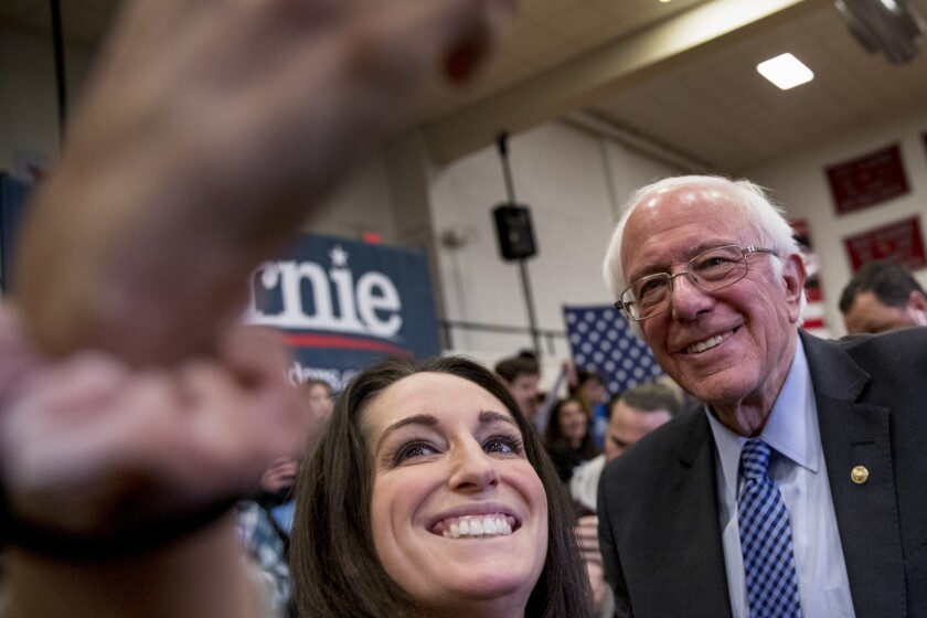 Sen. Bernie Sanders at a New Hampshire campaign event