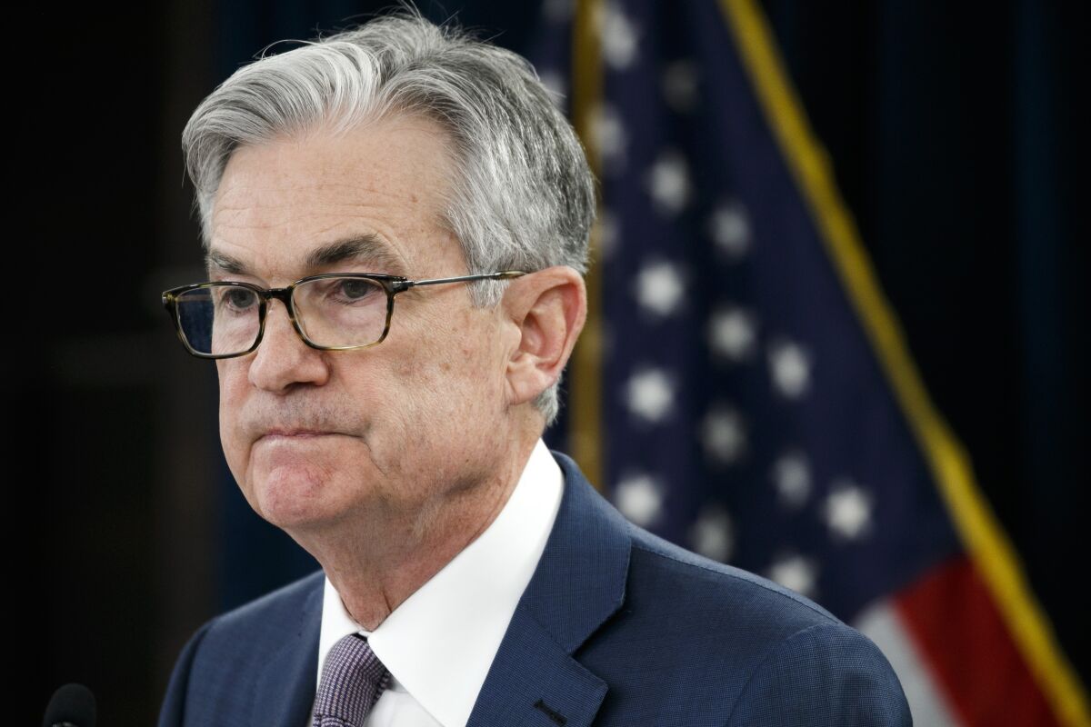 Federal Reserve Chair Jerome Powell during a news conference.