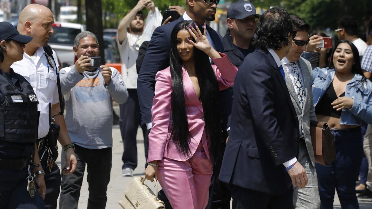 Cardi B arrives at Queens Criminal Court on Friday.