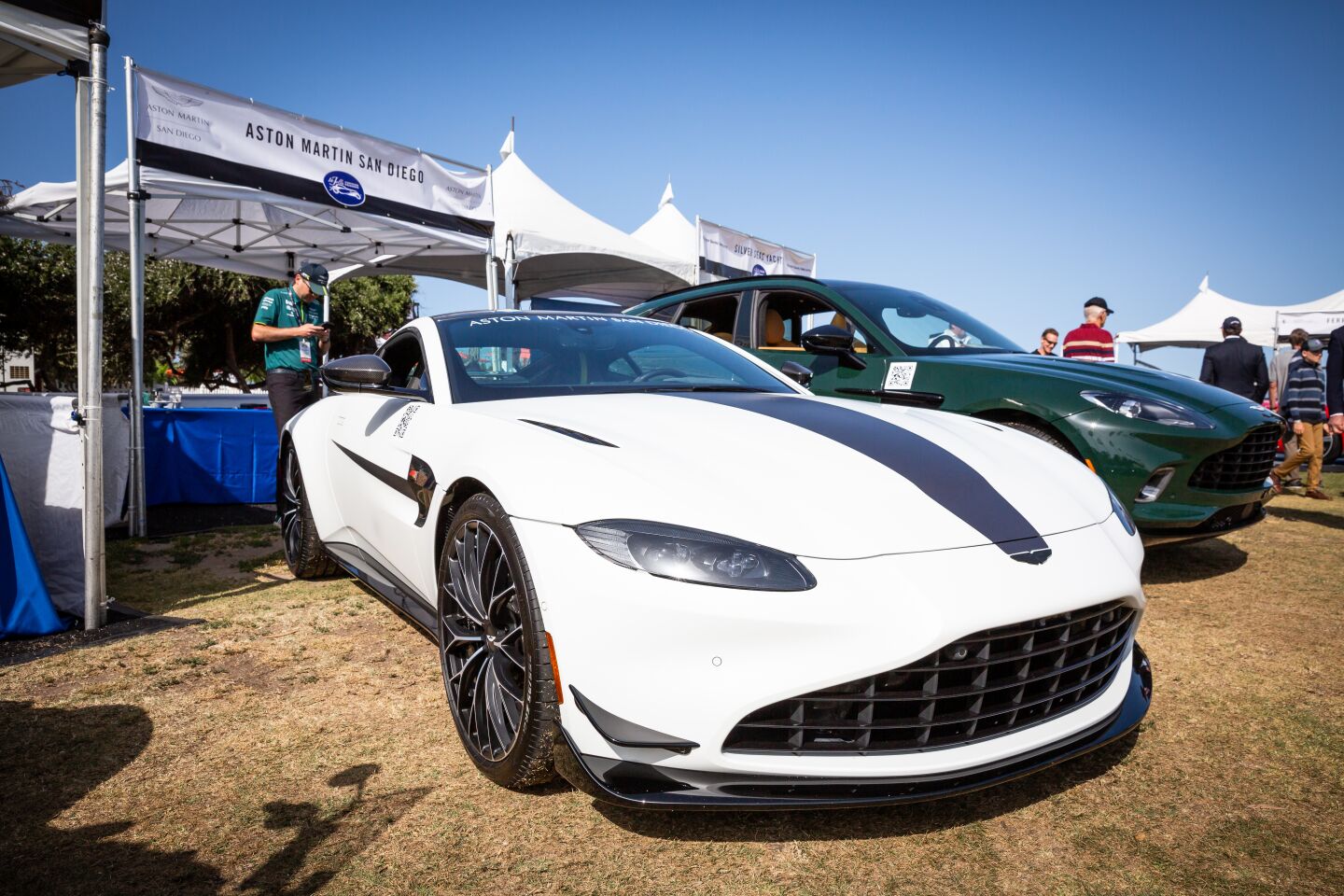 Could these Aston Martins be waiting for James Bond to arrive?