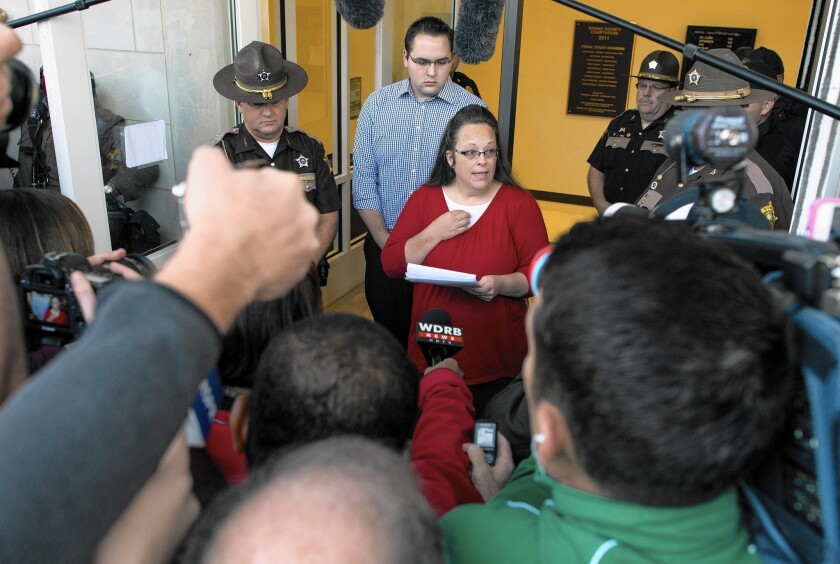 Rowan County Clerk Kim Davis, who went to jail rather than issue marriage licenses to same-sex couples, said she is abandoning the Democratic Party because it failed to support her.