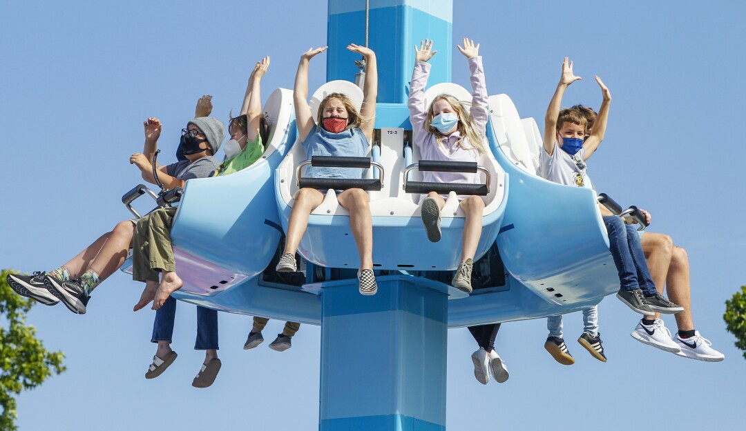 Unikitty's Disco Drop ride at the new Lego Movie World attraction at Legoland California in Carlsbad.