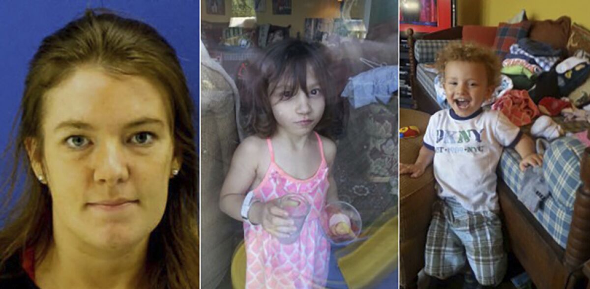 This combination of photos provided by the Montgomery County Police Department shows from left, Catherine Hoggle, Sarah Hoggle, 3, and Jacob Hoggle, 2. (Montgomery County Police Department via AP)